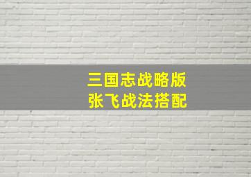 三国志战略版 张飞战法搭配